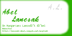 abel lancsak business card